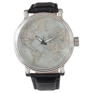  kaart van de wereld (1875) horloge