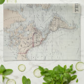  kaart van de wereld (1875) theedoek (Gevouwen)