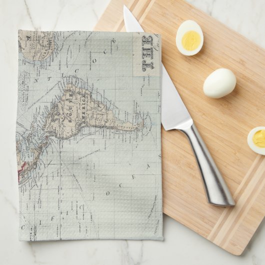  kaart van de wereld (1875) theedoek (Quarter Fold)