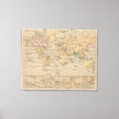 kaart van de wereld (1880) canvas afdruk (Voorkant)