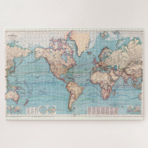 kaart van de wereld (1897) legpuzzel