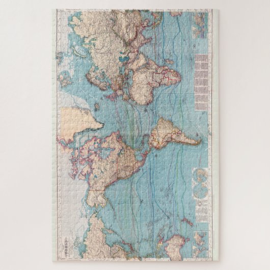  kaart van de wereld (1897) legpuzzel (Verticaal)