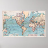  kaart van de wereld (1897) poster (Voorkant)