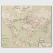  kaart van de wereld (1898) cadeaupapier (Vlak)