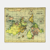  kaart van de wereld (1899) - Stijlvol Fleece Deken (Voorkant (Horizontaal))