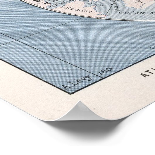  kaart van de wereld (1900) poster (Hoek)