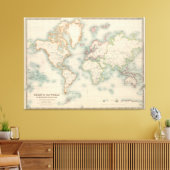  kaart van de wereld (1911) canvas afdruk (Insitu (Woonkamer))