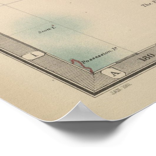  kaart van de wereld (1911) poster (Hoek)