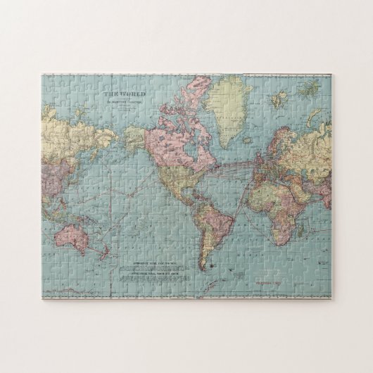 kaart van de wereld (1912) legpuzzel (Horizontaal)