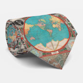 kaart van de wereld (1913) stropdas (Opgerold)