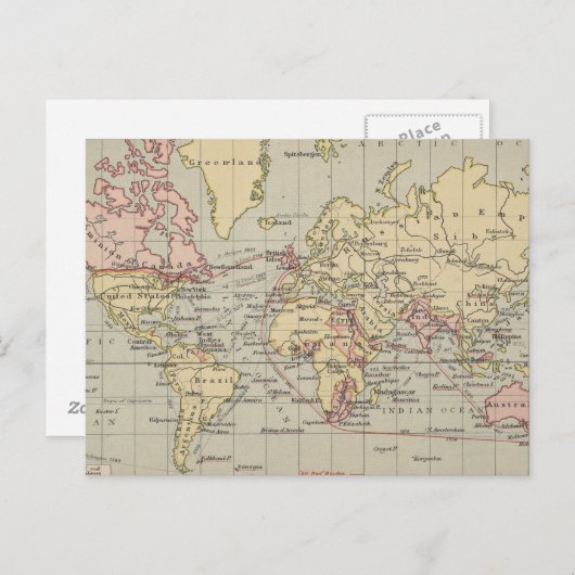 kaart van de wereld (1914) (Voorkant / Achterkant)