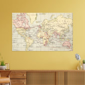 kaart van de wereld (1914) canvas afdruk (Insitu (Woonkamer))