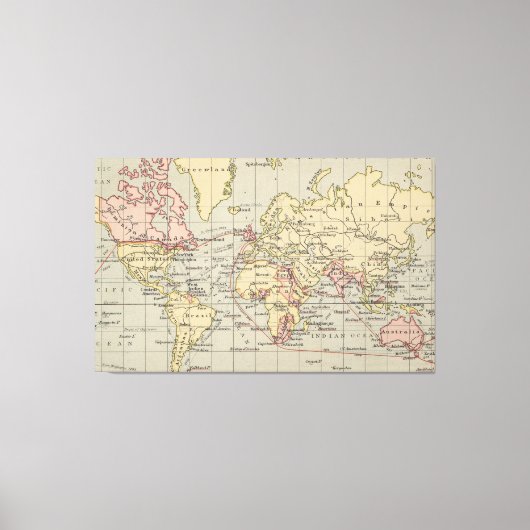 kaart van de wereld (1914) canvas afdruk (Voorkant)