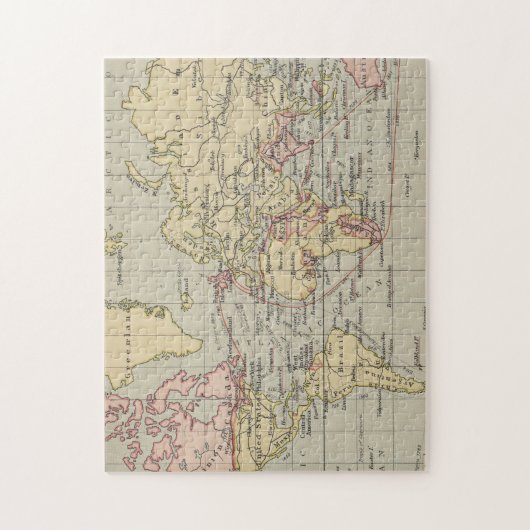  kaart van de wereld (1914) legpuzzel (Verticaal)