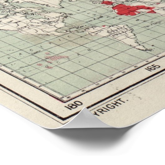  kaart van de wereld (1918) poster (Hoek)