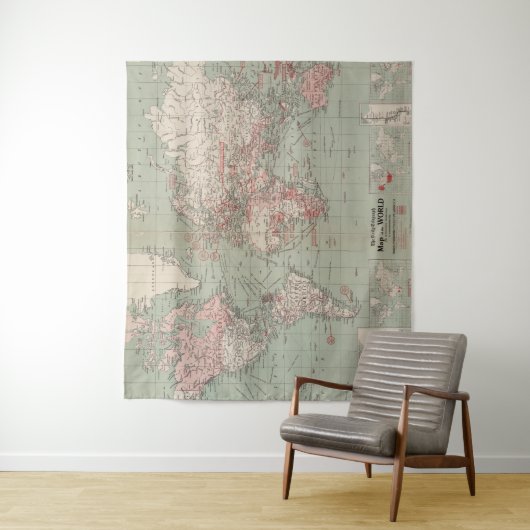 kaart van de wereld (1918) wandkleed (In situ)