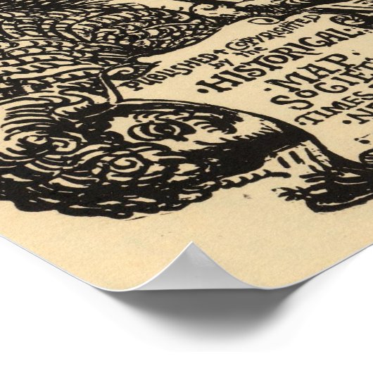  kaart van de wereld (1920) poster (Hoek)