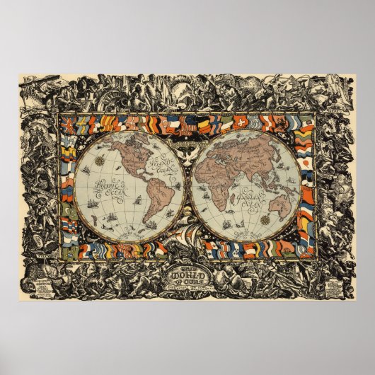 kaart van de wereld (1920) poster (Voorkant)