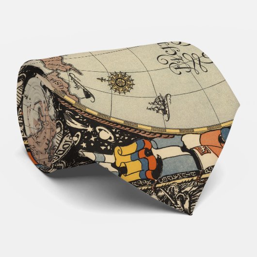  kaart van de wereld (1920) stropdas (Opgerold)
