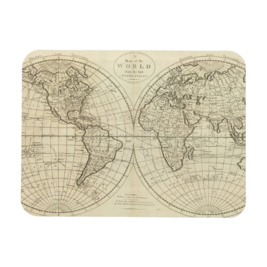 Kaart van de wereld 2 2 magneet (Horizontaal)