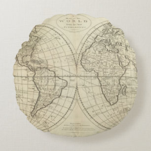 Kaart van de wereld 2 2 rond kussen