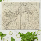 Kaart van de wereld 2 2 theedoek (Gevouwen)