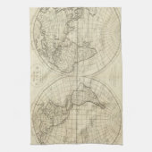 Kaart van de wereld 2 2 theedoek (Verticaal)