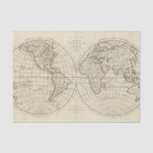Kaart van de wereld 2 2 tissuepapier (Voorkant)