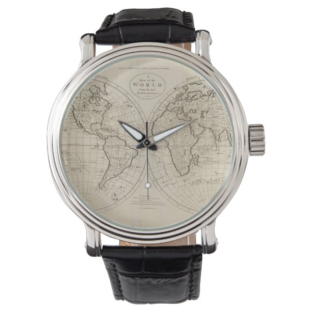 Kaart van de wereld 2 horloge (Voorkant)