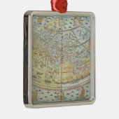 Kaart van de wereld 2 metalen ornament (Rechts)
