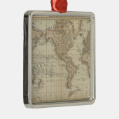 Kaart van de wereld 2 metalen ornament (Rechts)