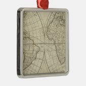 Kaart van de wereld 2 metalen ornament (Rechts)