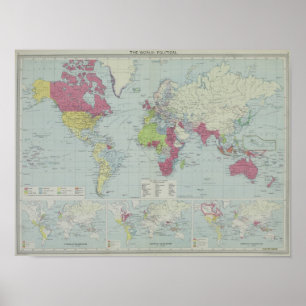 Kaart van de wereld 2 poster