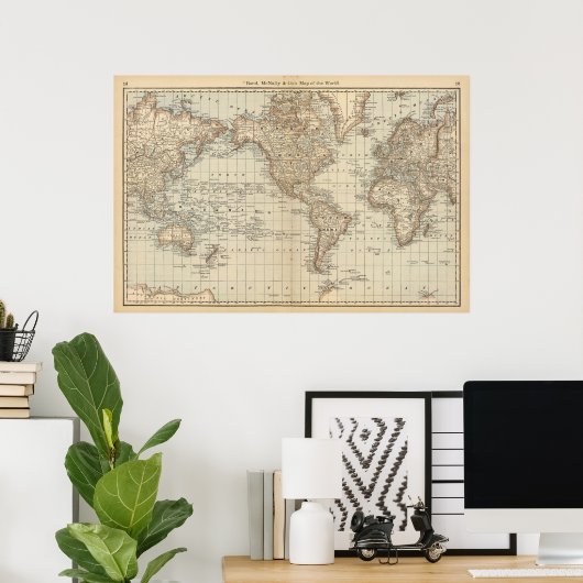 Kaart van de wereld 2 poster (Thuiskantoor)