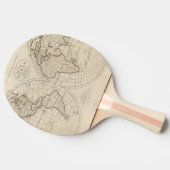 Kaart van de wereld 2 tafeltennisbatje (Zijkant)