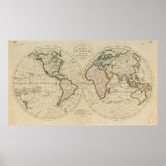 Kaart van de wereld 4 poster (Voorkant)