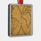 Kaart van de wereld 5 metalen ornament (Rechts)