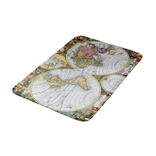 Kaart van de wereld badmat (Gekanteld)