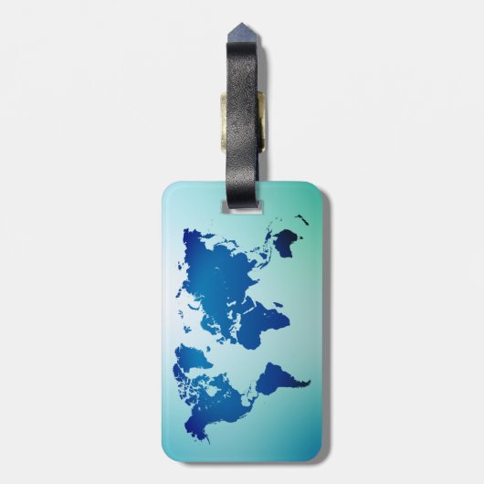 Kaart van de wereld bagagelabel (Achterkant verticaal)