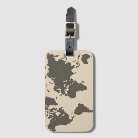 Kaart van de wereld bagagelabel (Voorkant (verticaal))