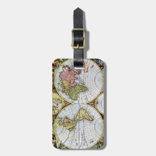 Kaart van de wereld bagagelabel (Voorkant verticaal)