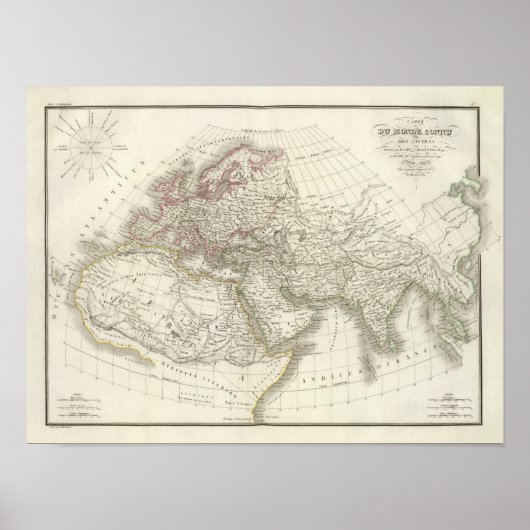 Kaart van de wereld bekend bij de Ouderen Poster (Voorkant)