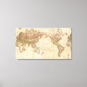 Kaart van de wereld canvas afdruk