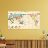 kaart van de wereld canvas afdruk (Insitu (Woonkamer))
