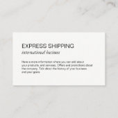 Kaart van de wereld / Gestileerde Global Icon Visitekaartje (Achterkant)