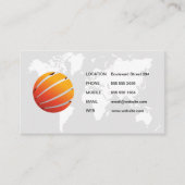 Kaart van de wereld / Gestileerde Global Icon Visitekaartje (Voorkant)