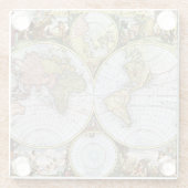 Kaart van de wereld glazen onderzetter (Achterkant)