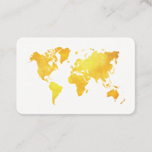 Kaart van de wereld (goud) visitekaartje