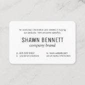 Kaart van de wereld (goud) visitekaartje (Achterkant)