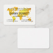 Kaart van de wereld (goud) visitekaartje (Voorkant / Achterkant)